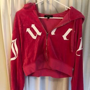 Juicy Couture Cropped Hot Pink Hoodie